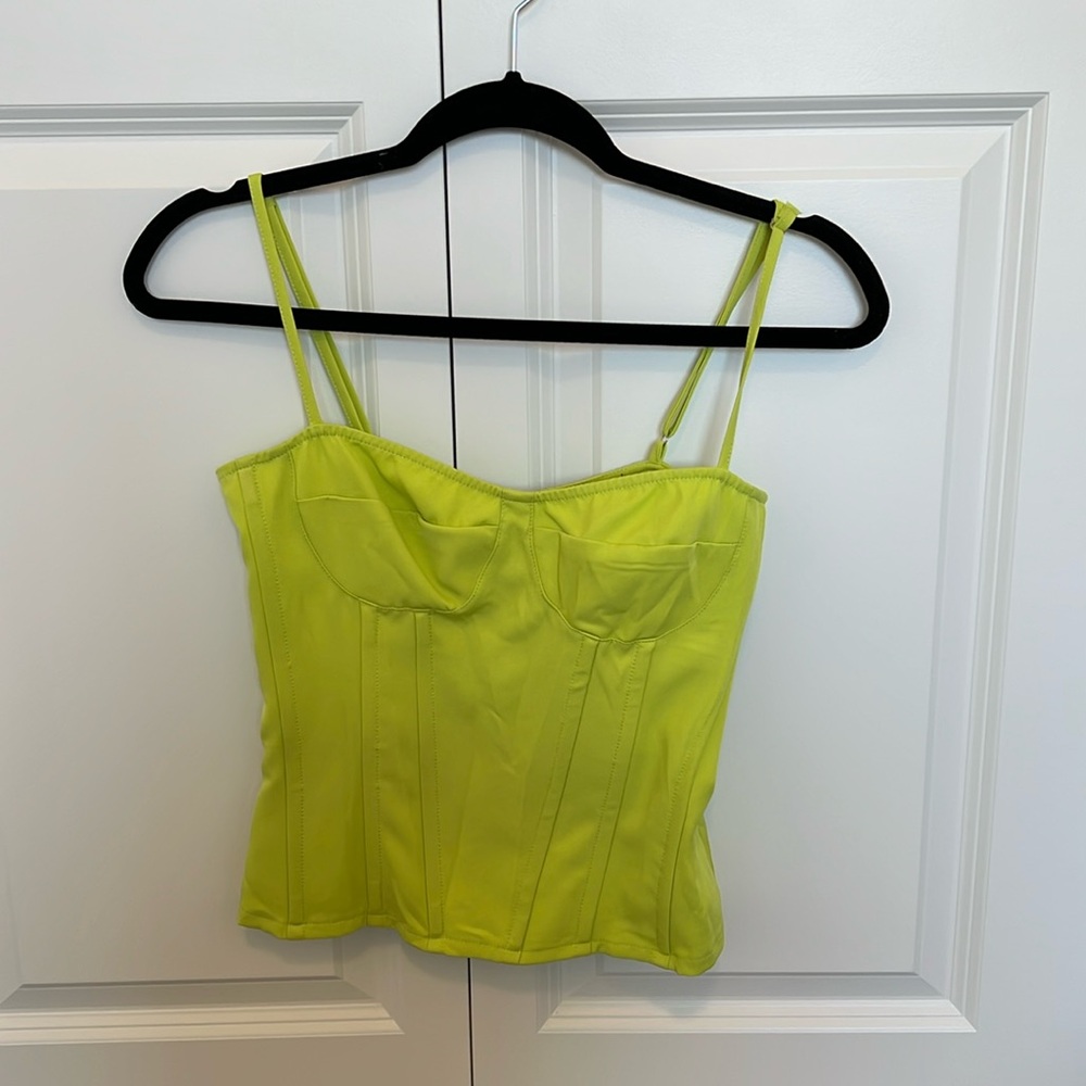 Pretty Little Thing lime green corset